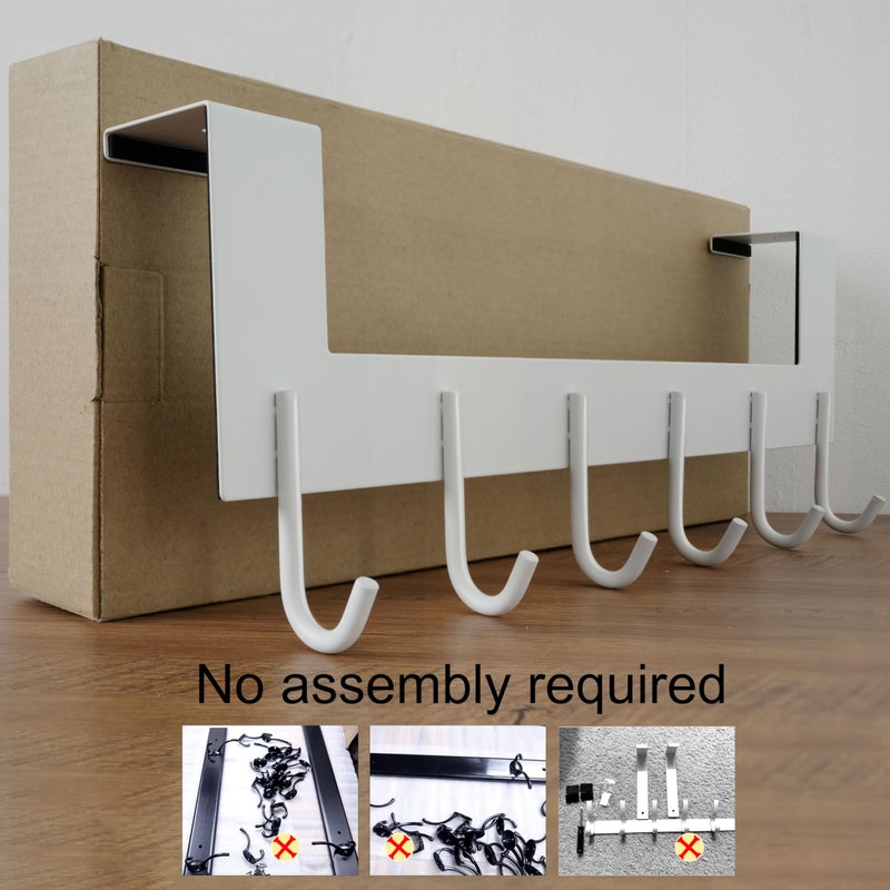 WEBI Over The Door Hook for Hanging Door Hanger,Over Door Towel Rack,Door Coat Rack for Towels,Clothes,Behind Back of Bathroom,White - Image 2